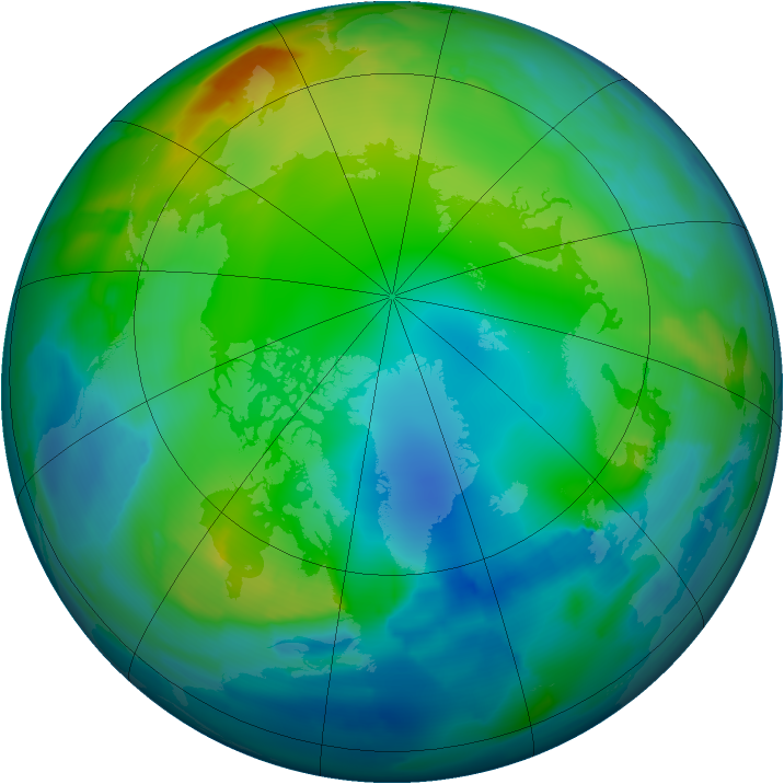 Arctic ozone map for 09 December 2011